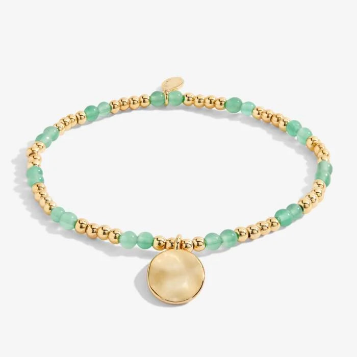 Joma Jewellery A Little Birthstone August Adventurine Gold Bracelet