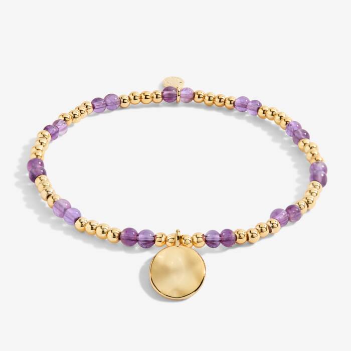 Joma Jewellery A Little Birthstone February Amethyst Gold Bracelet