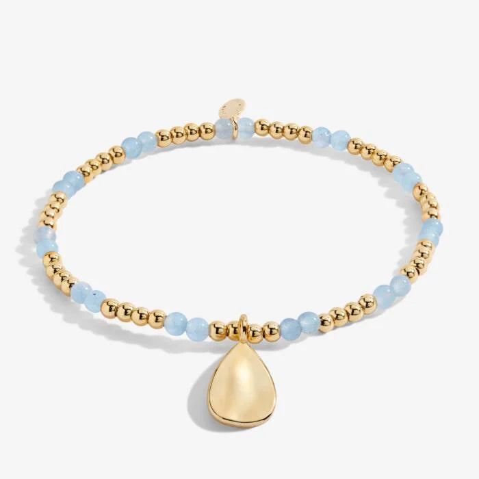 Joma Jewellery A Little Birthstone March Aqua Crystal Gold Bracelet