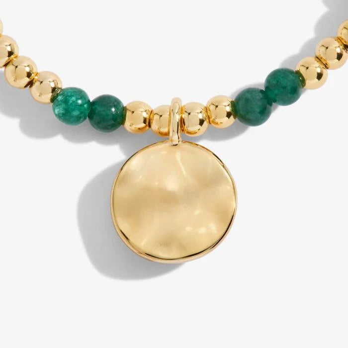 Joma Jewellery A Little Birthstone May Green Agate Gold Bracelet