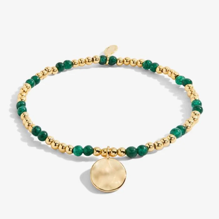 Joma Jewellery A Little Birthstone May Green Agate Gold Bracelet