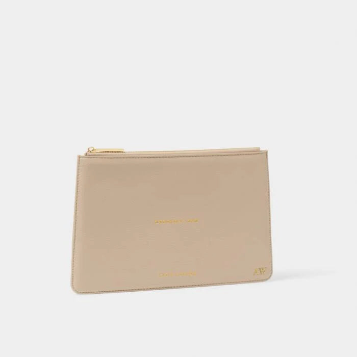 Katie Loxton Sentiment Pouch Wonderful Mum Light Taupe