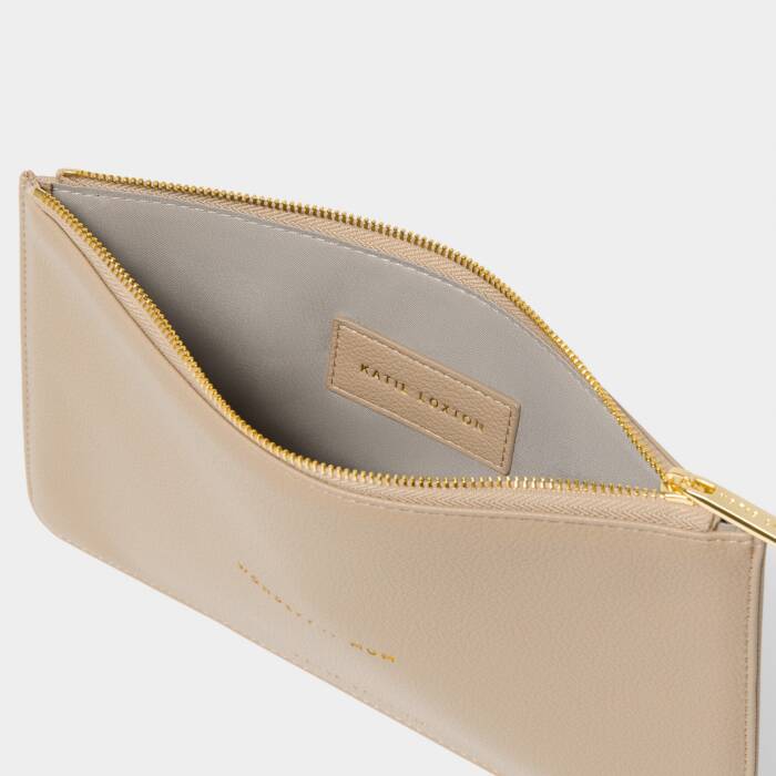 Katie Loxton Sentiment Pouch Wonderful Mum Light Taupe