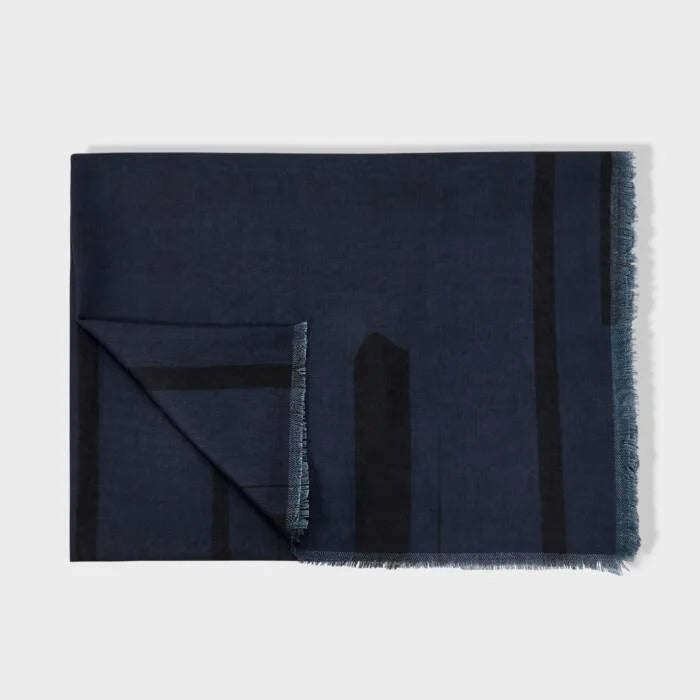 Katie Loxton Printed Scarf Dashed Line Navy/Black