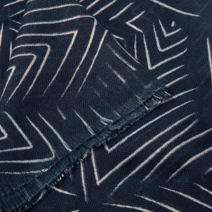 Katie Loxton Metallic Scarf Geometric Star Navy/Silver Foil