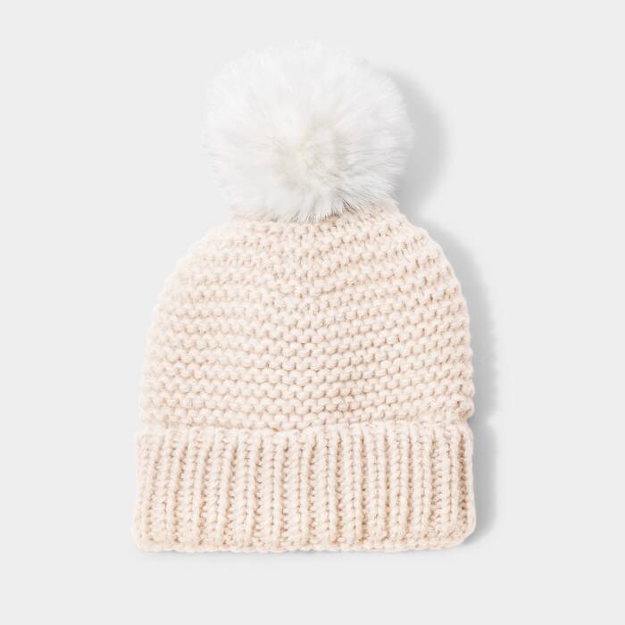 Katie Loxton Knitted Baby Hat Eggshell