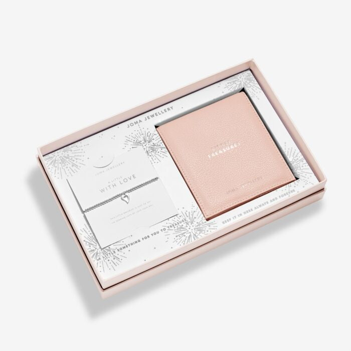 Joma Jewellery A Little Jewellery Roll Gift Set 'With Love' Bracelet in Silver Plating