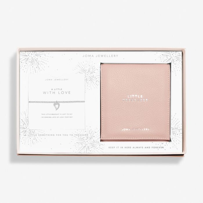 Joma Jewellery A Little Jewellery Roll Gift Set 'With Love' Bracelet in Silver Plating