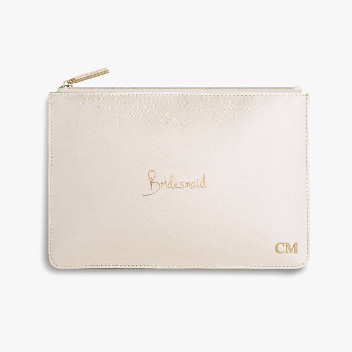 Katie Loxton Perfect Pouch Bridesmaid Metallic White