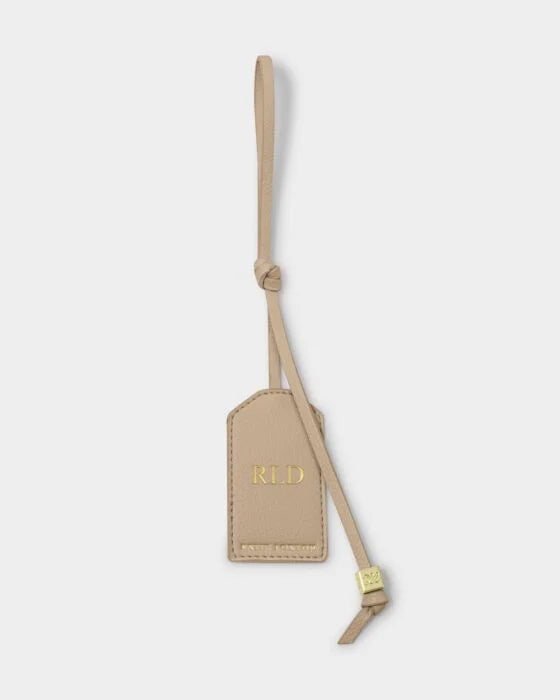 Katie Loxton Personalised Bag Charm in Light Taupe