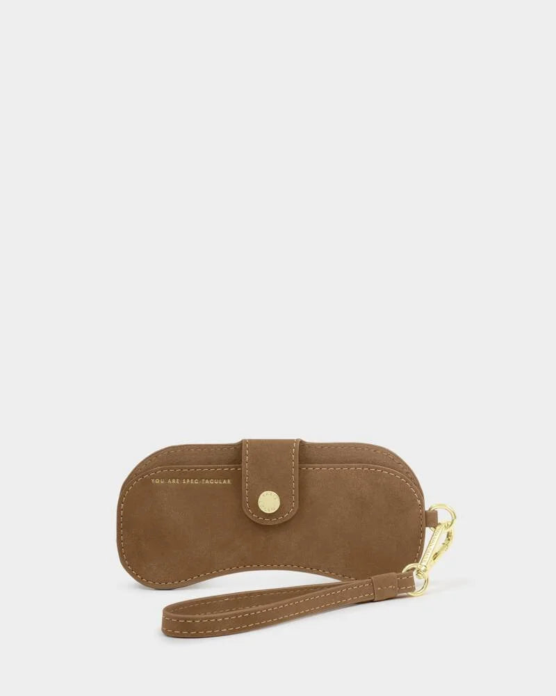 Katie Loxton Everyday Glasses Case in Caramel Suedette