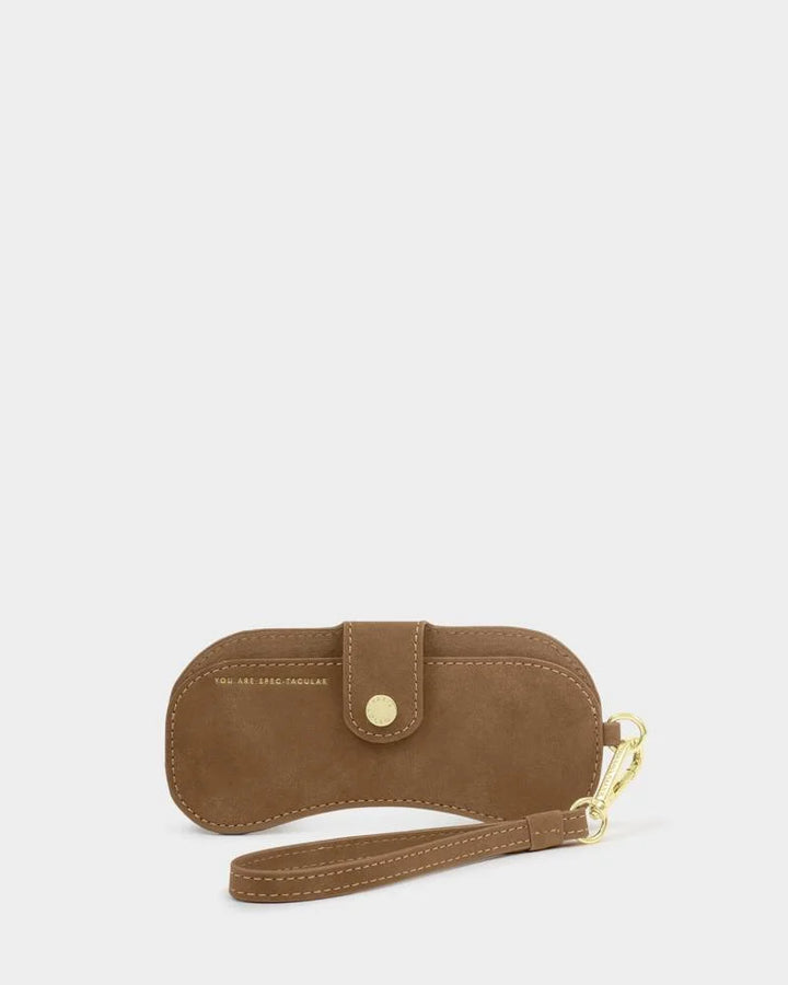Katie Loxton Everyday Glasses Case in Caramel Suedette