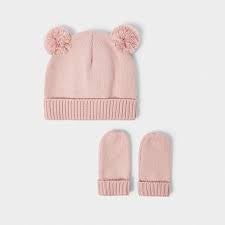 Katie Loxton Beautifully Boxed Fine Knit Baby Hat And Mittens Pink