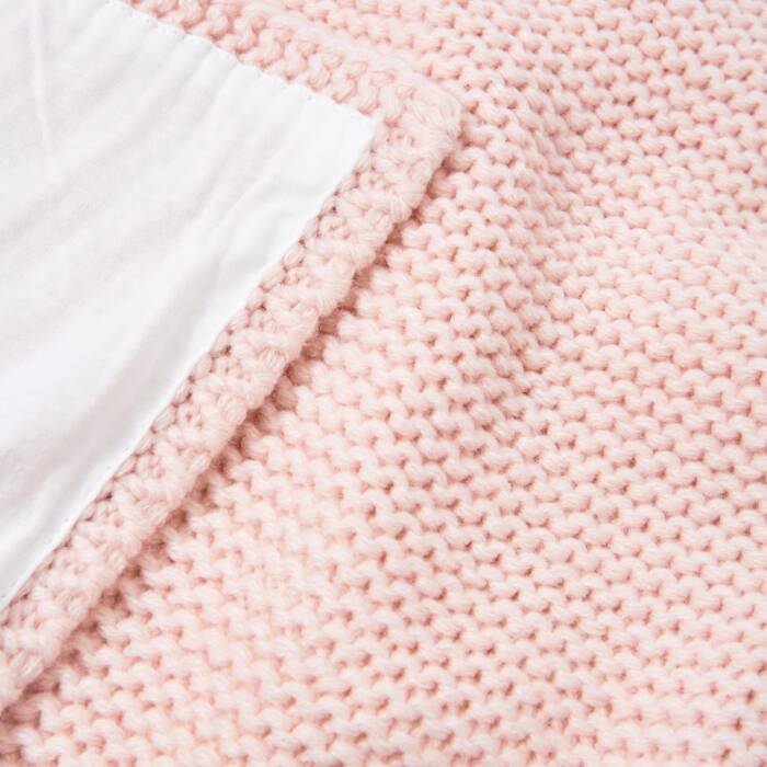 Katie Loxton Cotton Knitted Baby Blanket Pink