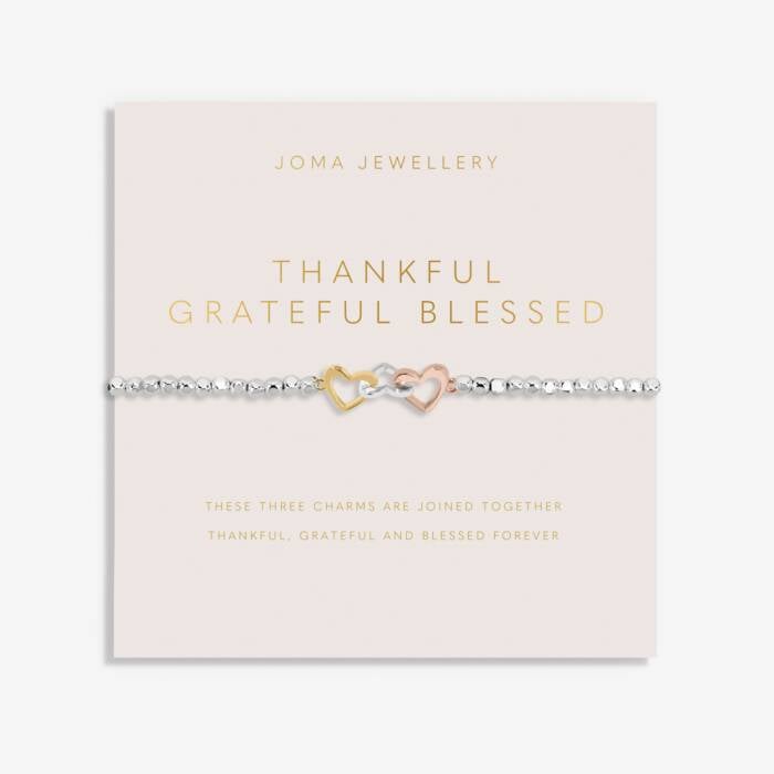 Joma Jewellery Forever Yours Thankful Grateful Blessed Silver Bracelet