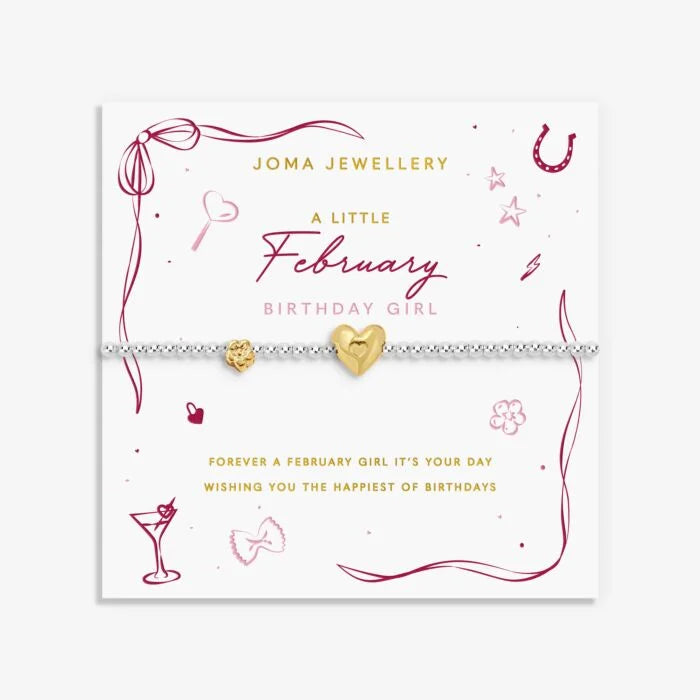 Joma Jewellery Birth Month A Little February Silver & Gold Plated Bracelet