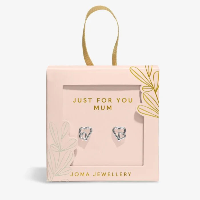 Joma Jewellery Mother's Day Earring Box Just For You Mum Silver Plated Stud Earrings