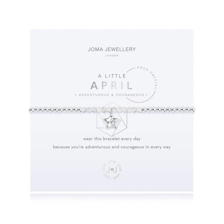 Joma Jewellery A Little Birthstone April Rock Crystal Bracelet