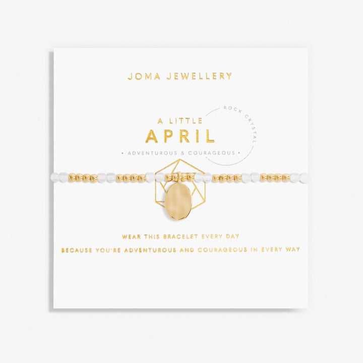 Joma Jewellery A Little Birthstone April Rock Crystal Gold Bracelet