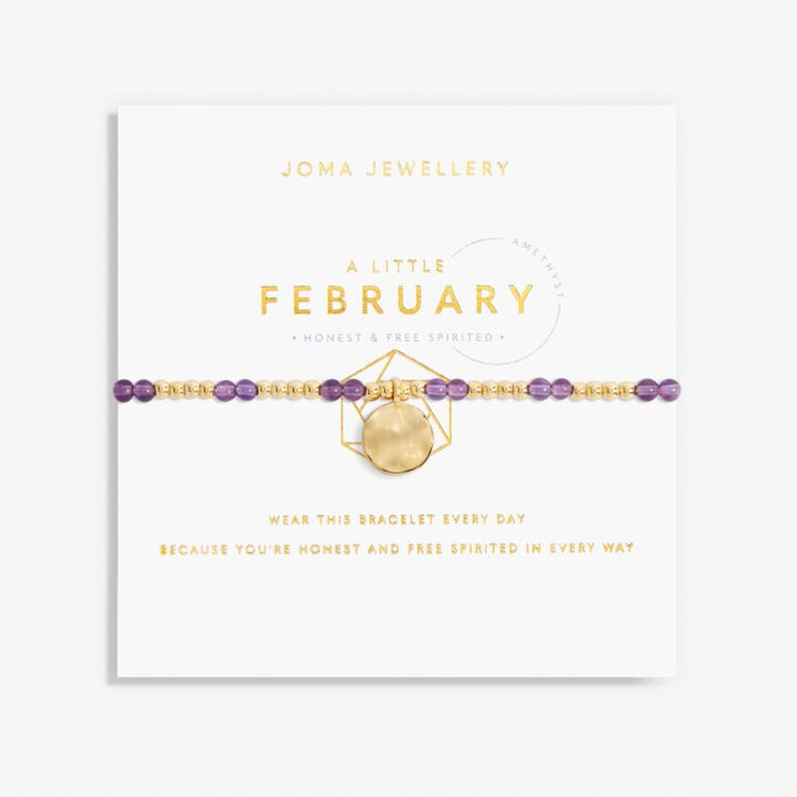 Joma Jewellery A Little Birthstone February Amethyst Gold Bracelet