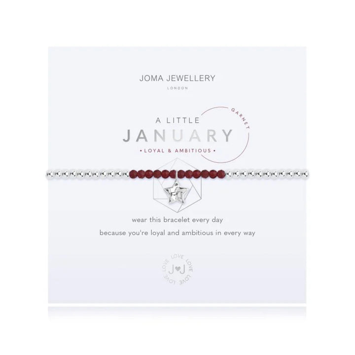 Joma Jewellery A Little Birthstone January Garnet Bracelet