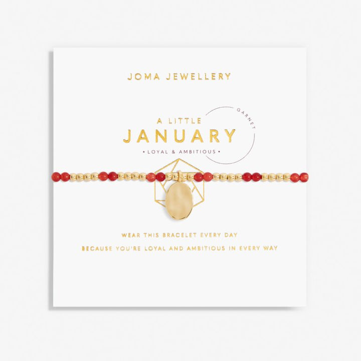 Joma Jewellery A Little Birthstone January Garnet Gold Bracelet