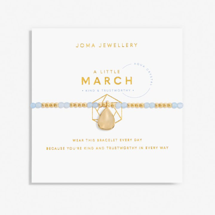 Joma Jewellery A Little Birthstone March Aqua Crystal Gold Bracelet