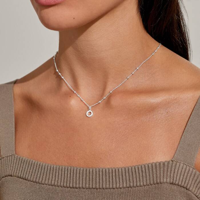 Joma Jewellery Alphabet Necklace A Little O Silver Plated Necklace