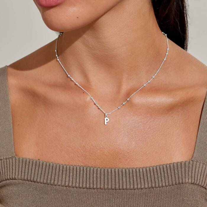 Joma Jewellery Alphabet Necklace A Little P Silver Plated Necklace