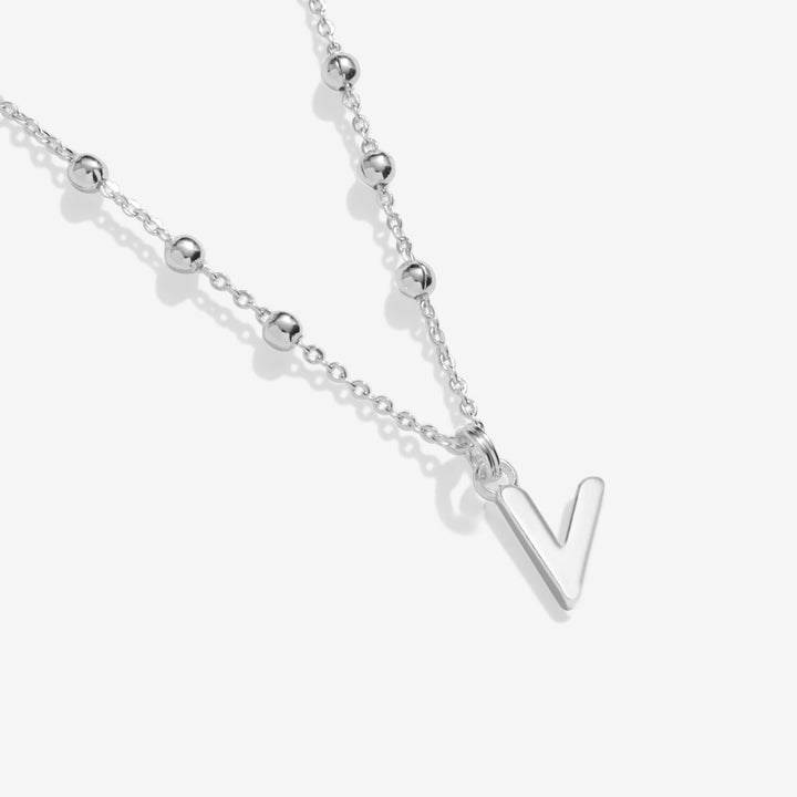 Joma Jewellery Alphabet Necklace A Little V Silver Plated Necklace
