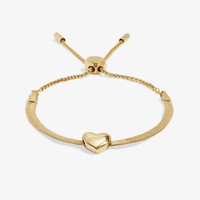 Joma Jewellery Bracelet Bar Gold Heart Snake Chain Gold Plated Bracelet