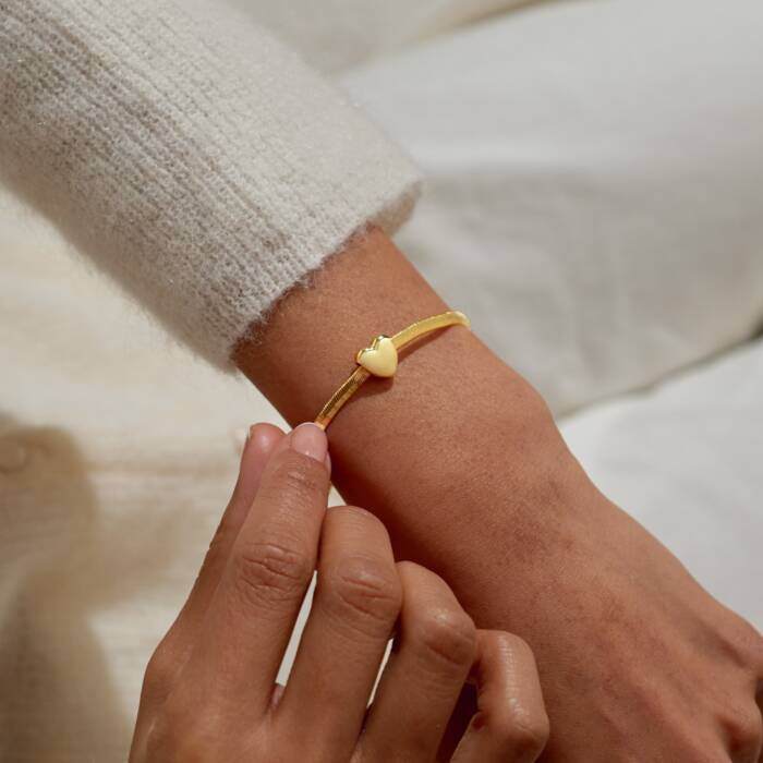 Joma Jewellery Bracelet Bar Gold Heart Snake Chain Gold Plated Bracelet