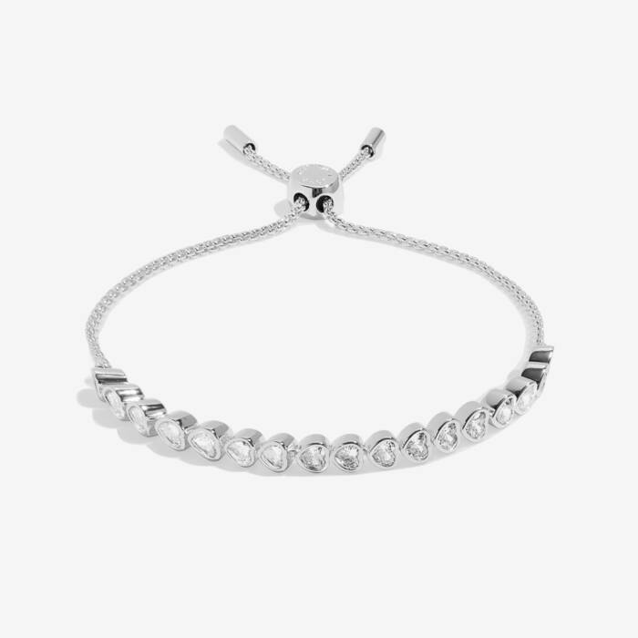 Joma Jewellery Bracelet Bar Heart Cz Tennis Silver Plated Bracelet