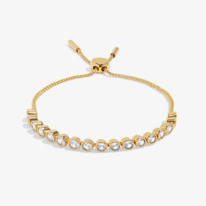 Joma Jewellery Bracelet Bar Round Cz Tennis Gold Plated Bracelet