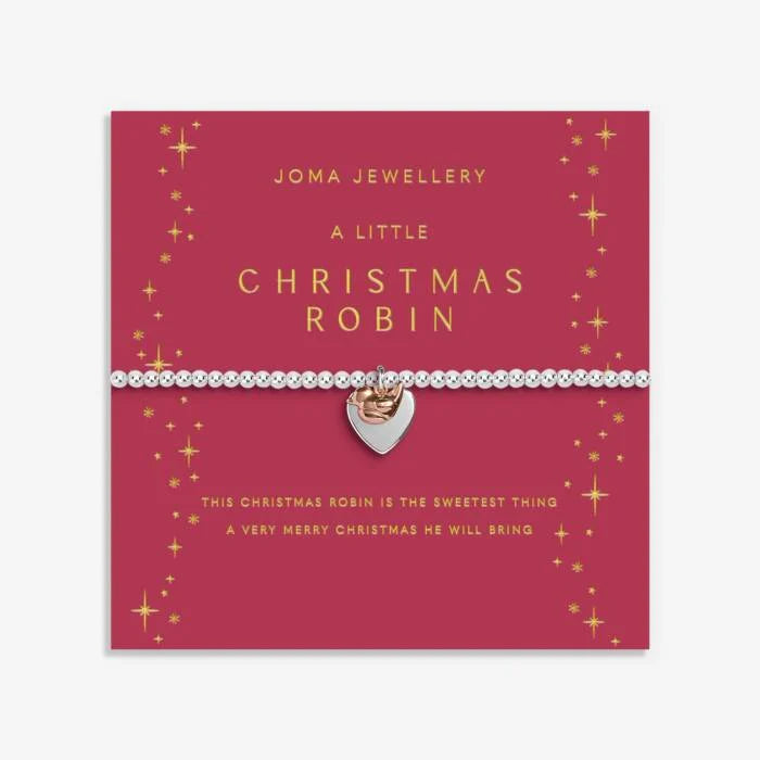 Joma Jewellery Christmas A Little Christmas Robin Silver Plated Bracelet