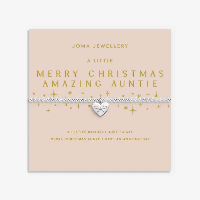 Joma Jewellery Christmas A Little Merry Christmas Auntie Silver Plated Bracelet