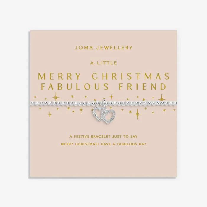 Joma Jewellery Christmas A Little Merry Christmas Fabulous Friend Silver Plated Bracelet
