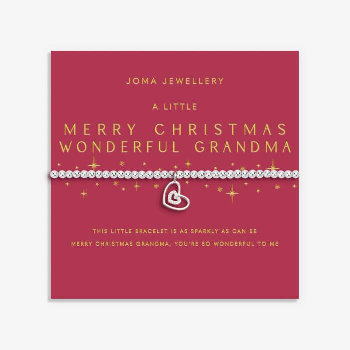 Joma Jewellery Christmas A Little Merry Christmas Grandma Silver Plated Bracelet