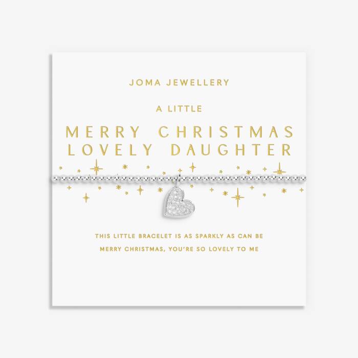 Joma Jewellery Christmas A Little Merry Christmas Lovely Daughter Silver Plated Bracelet