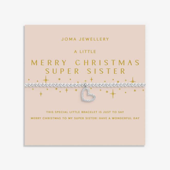 Joma Jewellery Christmas A Little Merry Christmas Sister Silver Plated Bracelet