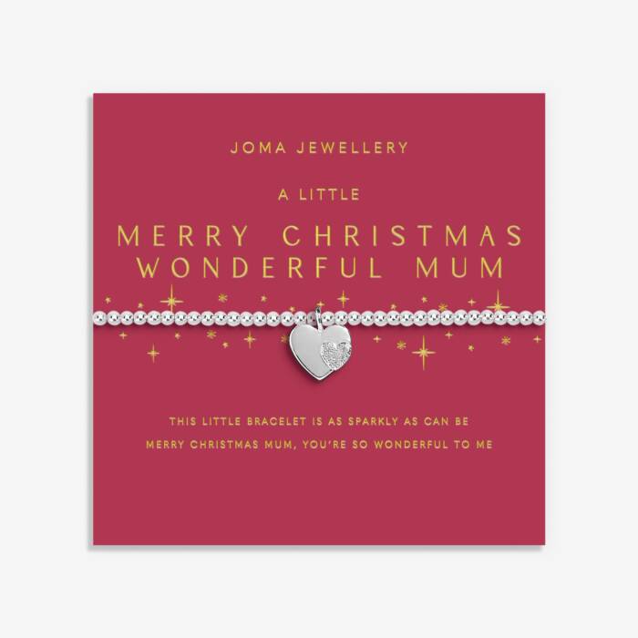 Joma Jewellery Christmas A Little Merry Christmas Wonderful Mum Silver Plated Bracelet