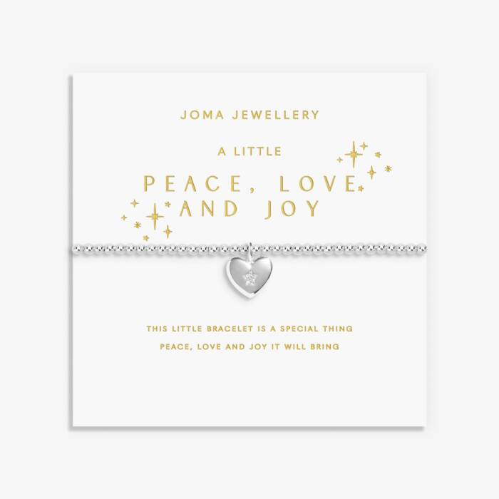 Joma Jewellery Christmas A Little Peace, Love And Joy Silver Plated Bracelet