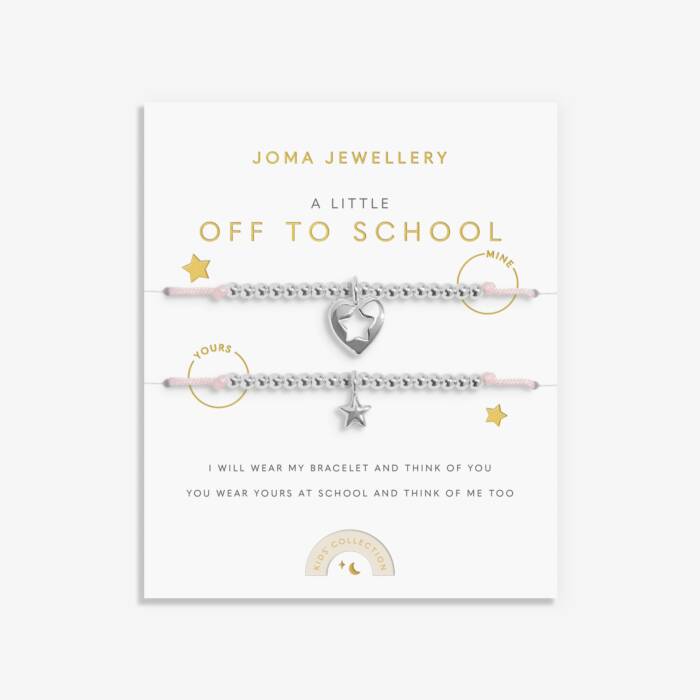 Joma Jewellery Duo A Little Off To School Silver Plated Two Children's Bracelets