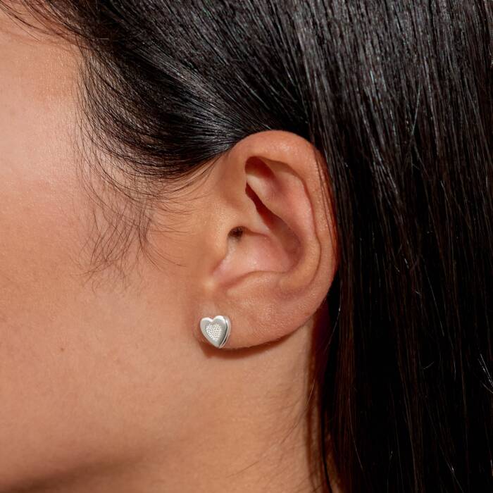 Joma Jewellery Earring Bauble With Love Silver Plated Stud Earrings