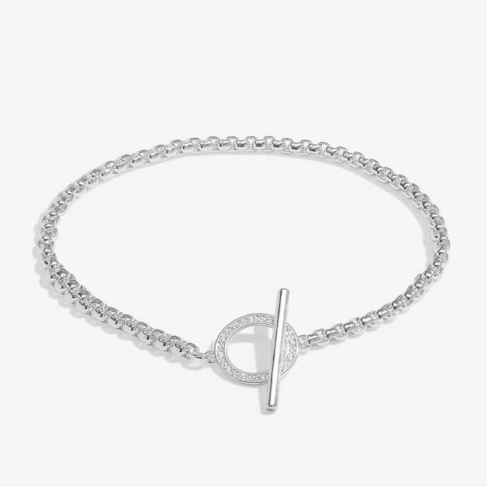 Joma Jewellery Evermore Circle T-Bar Silver Plated Bracelet