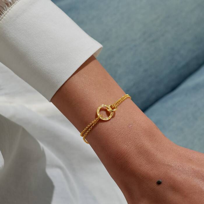 Joma Jewellery Evermore Linked Circles Gold Plated Bracelet