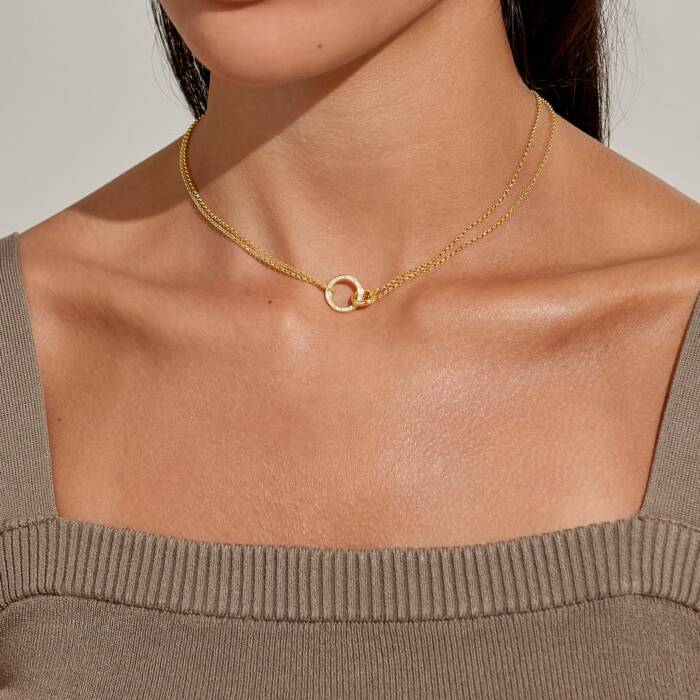 Joma Jewellery Evermore Linked Circles Gold Plated Necklace