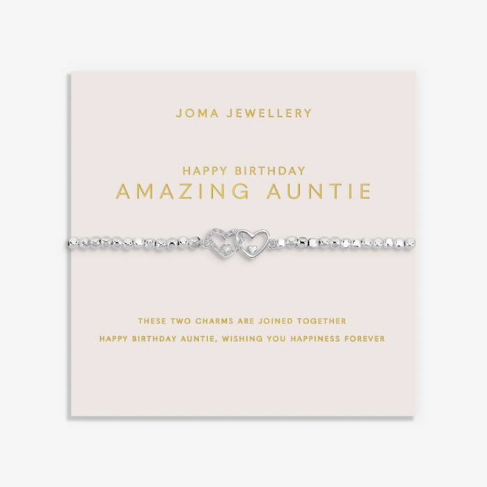Joma Jewellery Forever Yours Happy Birthday Amazing Auntie Silver Plated Bracelet