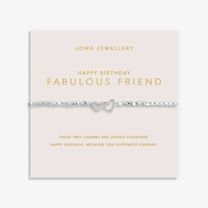 Joma Jewellery Forever Yours Happy Birthday Fabulous Friend Silver Plated Bracelet