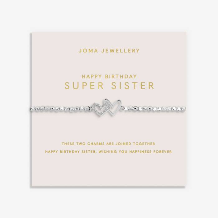 Joma Jewellery Forever Yours Happy Birthday Super Sister Silver Plated Bracelet